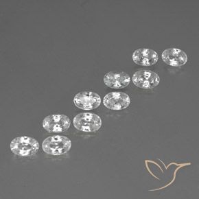 Pedras preciosas de Zircão Branco natural de 7.78 ct, oval, VVS-VS
