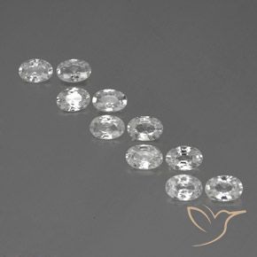 6.54ctw Natural Branco Zircão, oval, VVS-VS