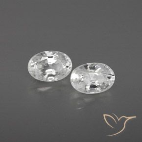 Pedras preciosas de Zircão Branco natural de 1.67 ct, oval, VVS