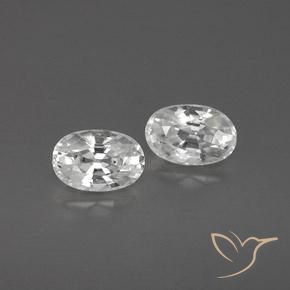 1.61ctw Natural Branco Zircão, oval, VVS-VS