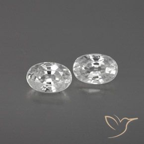1.68ctw Natural Branco Zircão, oval, VVS