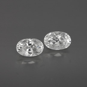Pedras preciosas de zircão branco natural de  ct, corte oval, VVS