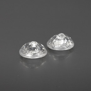 Pedras preciosas de zircão branco natural de  ct, corte oval, VVS