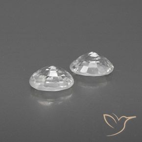 Pedras preciosas de Zircão Branco natural de 1.63 ct, oval, VVS-VS