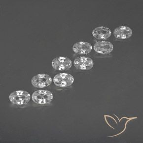 Pedras preciosas de Zircão Branco natural de 7.43 ct, oval, VVS-VS