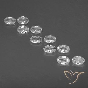 6.68ctw Natural Branco Zircão, oval, VVS-VS