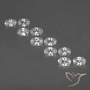 7.67ctw Natural Branco Zircão, oval, VVS-VS