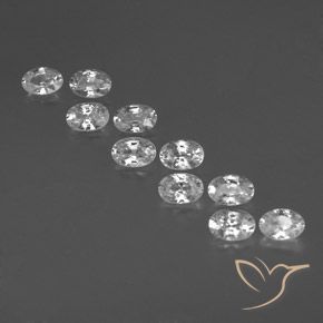 7.34ctw Natural Branco Zircão, oval, VVS-VS