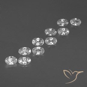 Pedras preciosas de Zircão Branco natural de 7.34 ct, oval, VVS-VS
