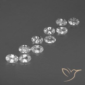 Pedras preciosas de Zircão Branco natural de 7.10 ct, oval, VVS-VS