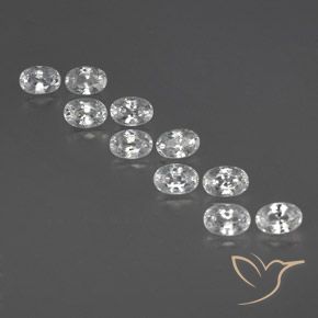 8.67ctw Natural Branco Zircão, oval, VVS-VS