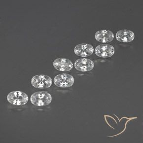 Pedras preciosas de Zircão Branco natural de 8.67 ct, oval, VVS-VS
