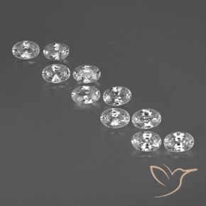 7.97ctw Natural Branco Zircão, oval, VVS-VS