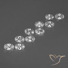 Pedras preciosas de Zircão Branco natural de 7.97 ct, oval, VVS-VS