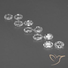 6.59ctw Natural Branco Zircão, oval, VVS-VS