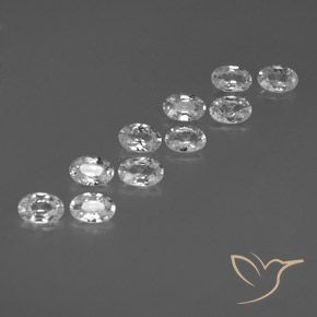 Pedras preciosas de Zircão Branco natural de 6.59 ct, oval, VVS-VS