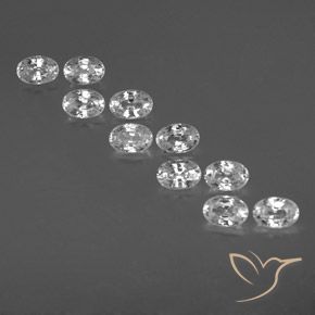 7.86ctw Natural Branco Zircão, oval, VVS-VS