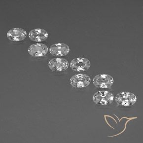 7.60ctw Natural Branco Zircão, oval, VVS-VS