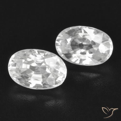 Pedras preciosas de Zircão Branco natural de 1.83 ct, oval, VVS-VS