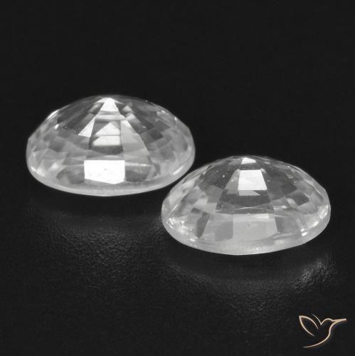 Pedras preciosas de Zircão Branco natural de 1.83 ct, oval, VVS-VS