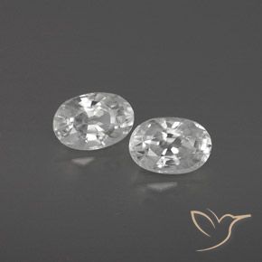 Pedras preciosas de Zircão Branco natural de 1.71 ct, oval, VVS