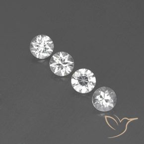 3.71ctw Natural Branco Zircão, Redondo, VVS-VS