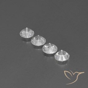 Pedras preciosas de Zircão Branco natural de 3.71 ct, Redondo, VVS-VS