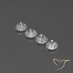 Pedras preciosas de Zircão Branco natural de 3.81 ct, Redondo, VVS-VS