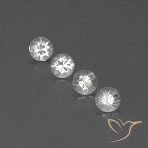 3.64ctw Natural Branco Zircão, Redondo, VVS-VS