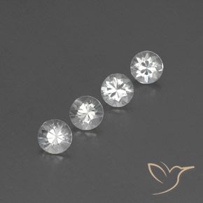 Pedras preciosas de Zircão Branco natural de 3.64 ct, Redondo, VVS-VS