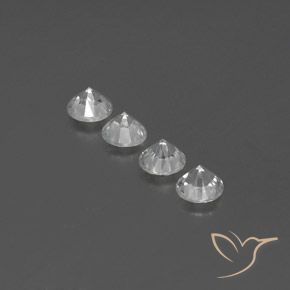 Pedras preciosas de Zircão Branco natural de 3.64 ct, Redondo, VVS-VS