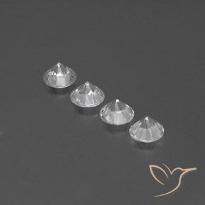 Pedras preciosas de Zircão Branco natural de 3.76 ct, Redondo, VVS-VS