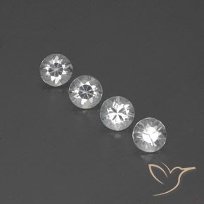 3.53ctw Natural Branco Zircão, Redondo, VVS-VS