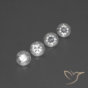 Pedras preciosas de Zircão Branco natural de 3.53 ct, Redondo, VVS-VS