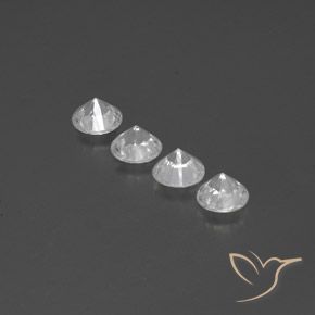 Pedras preciosas de Zircão Branco natural de 3.53 ct, Redondo, VVS-VS