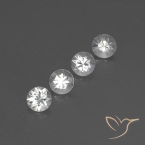 Pedras preciosas de Zircão Branco natural de 3.84 ct, Redondo, VVS-VS