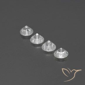 Pedras preciosas de Zircão Branco natural de 3.84 ct, Redondo, VVS-VS