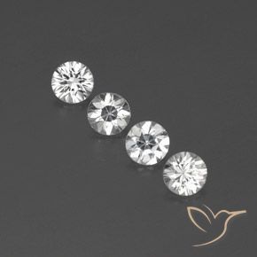 3.56ctw Natural Branco Zircão, Redondo, VVS-VS