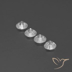 Pedras preciosas de Zircão Branco natural de 3.56 ct, Redondo, VVS-VS