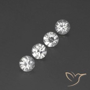Pedras preciosas de Zircão Branco natural de 3.80 ct, Redondo, VVS-VS