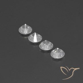 Pedras preciosas de Zircão Branco natural de 3.80 ct, Redondo, VVS-VS