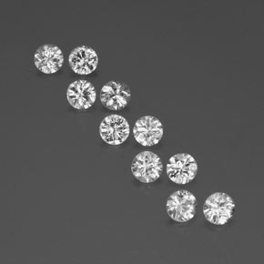 Pedras preciosas de zircão branco natural de  ct, corte redondo, VVS-VS