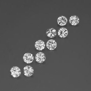 Pedras preciosas de zircão branco natural de  ct, corte redondo, VVS-VS