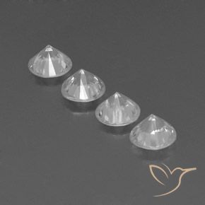Pedras preciosas de Zircão Branco natural de 3.79 ct, Redondo, VVS-VS