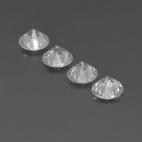 Pedras preciosas de Zircão Branco natural de 3.37 ct, Corte Redondo, VVS-VS