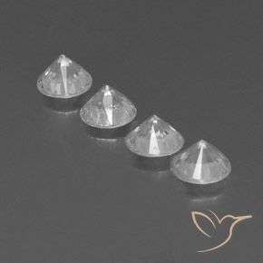 Pedras preciosas de Zircão Branco natural de 3.84 ct, Redondo, VVS-VS