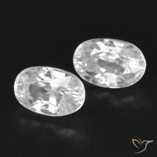 Pedras preciosas de Zircão Branco natural de 1.74 ct, oval, VVS