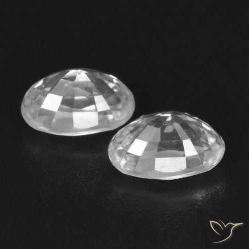 Pedras preciosas de Zircão Branco natural de 1.74 ct, oval, VVS