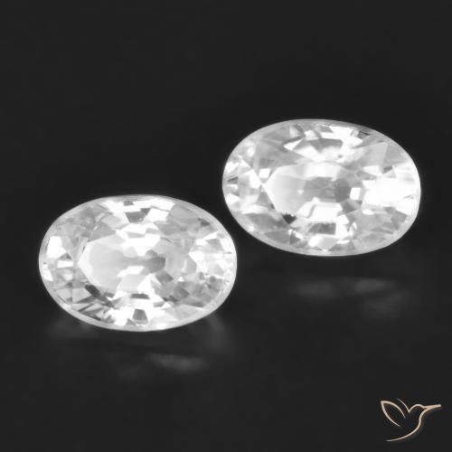 Pedras preciosas de Zircão Branco natural de 1.66 ct, oval, VVS