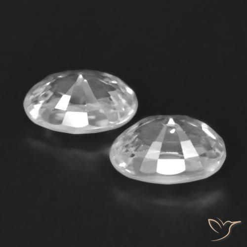 Pedras preciosas de Zircão Branco natural de 1.66 ct, oval, VVS